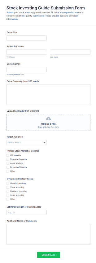 Stock Investing Guide Submission Form Template