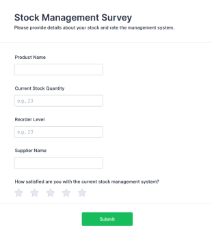 Stock Management Survey Form Template