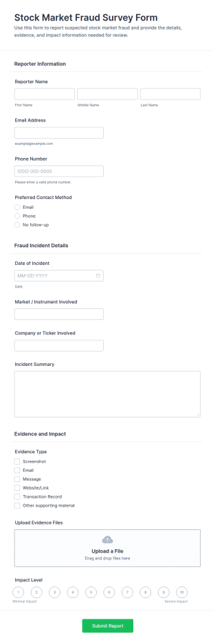 Stock Market Fraud Survey Form Template