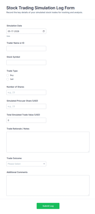 Stock Trading Simulation Log Form Template