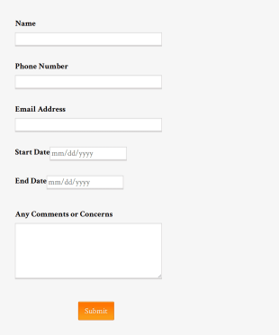 Storage Form Template
