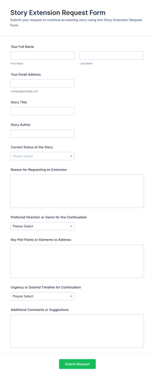 Story Extension Request Form Template