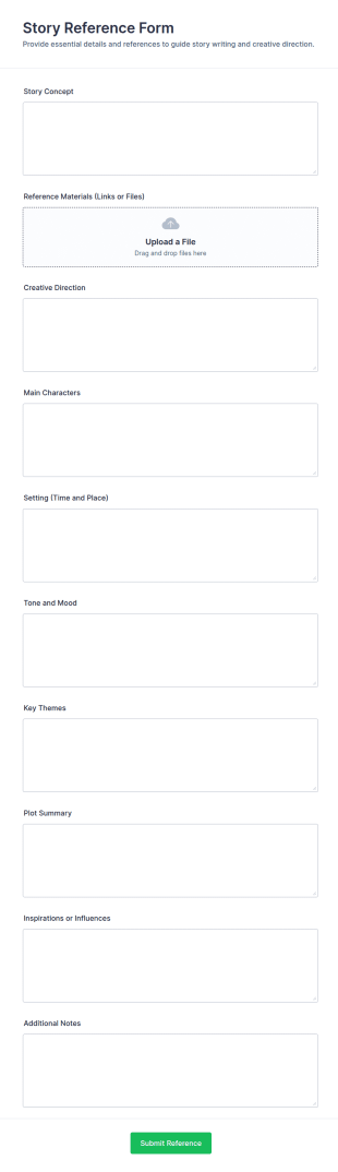 Story Reference Form Template