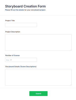 Storyboard Creation Form Template