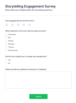 Storytelling Engagement Survey Form Template