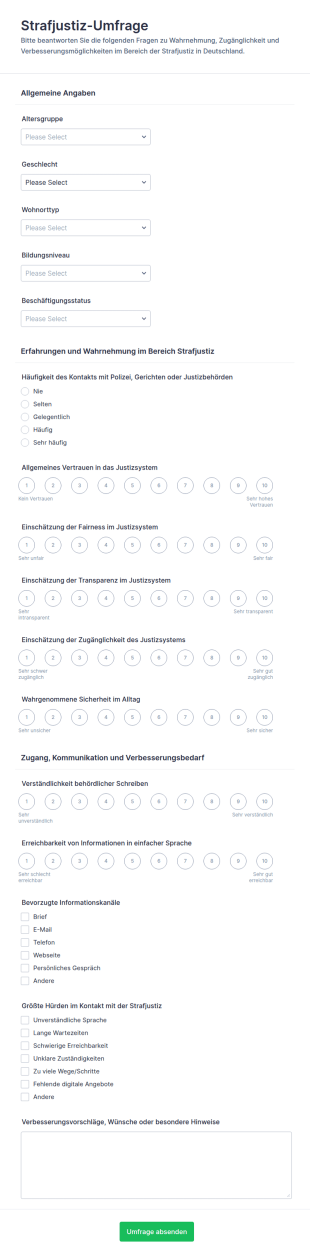Strafjustiz Befragung
