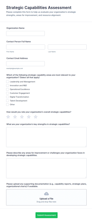 Strategic Capabilities Assessment Form Template