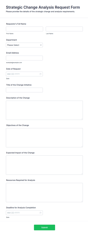 Strategic Change Analysis Request Form Template