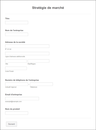 Stratégie De Marché Form Template