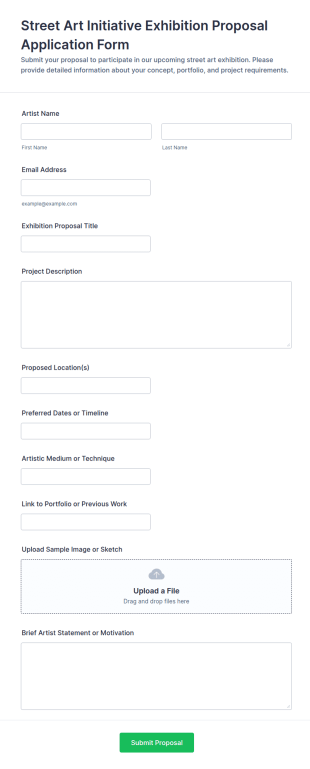 Street Art Initiative Exhibition Proposal Form Template