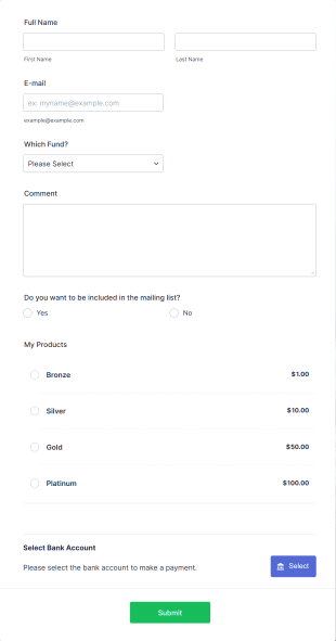 Stripe ACH Donation Form Template
