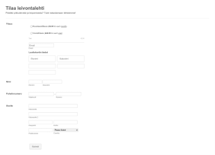 Stripe Esimerkki: Lehden Tilauslomake Form Template