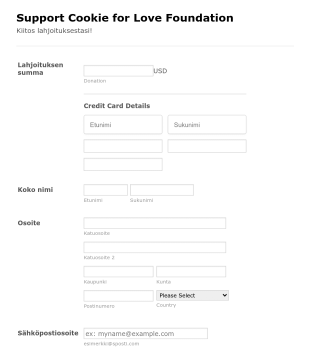 Stripe Lahjoituslomake Form Template