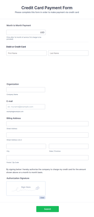 Stripe Payment Form Template