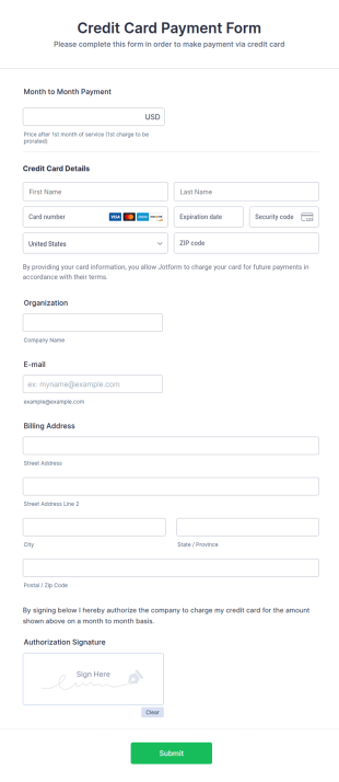 Stripe Payment Form Template