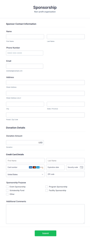 Stripe Sponsor Donation Form Template