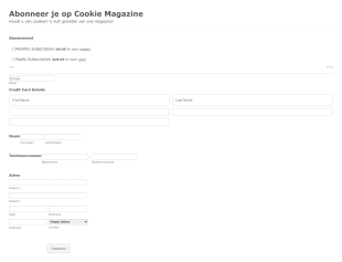 Stripe Voorbeeld: Tijdschrift Aanvraag Formulier Form Template