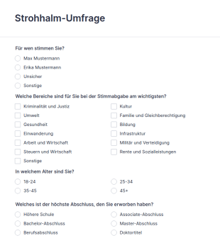 Strohhalm Umfrage