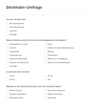 Strohhalm Umfrage