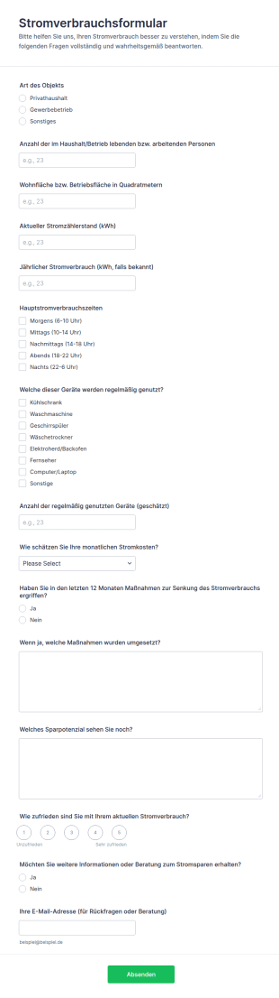 Stromverbrauchs Umfrage