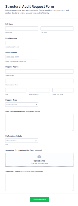 Structural Audit Request Form Template