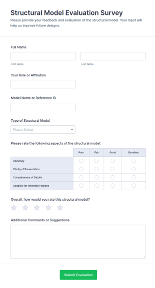 Structural Model Evaluation Survey Form Template