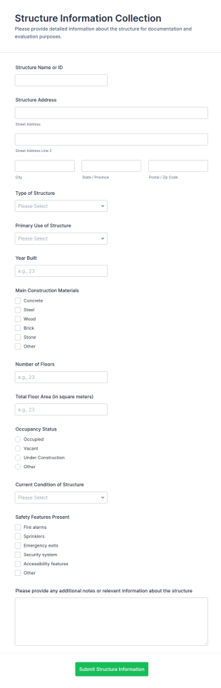 Structure Information Collection Form Template