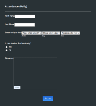 Student Attendance Tracking Form Template