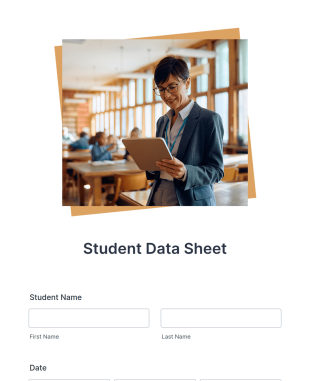 Student Data Form Template