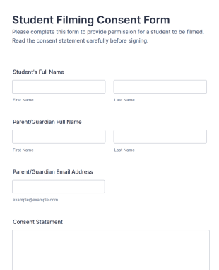 Student Filming Consent Form Template
