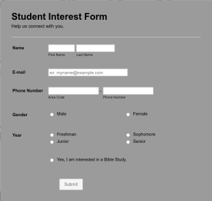 Student Interest Form Template