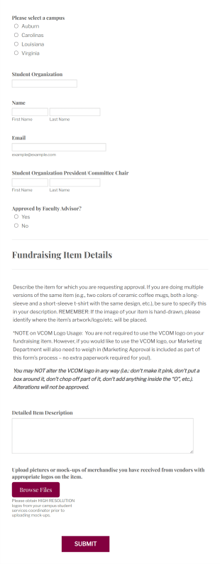 Student Merchandise Proposal Form Template