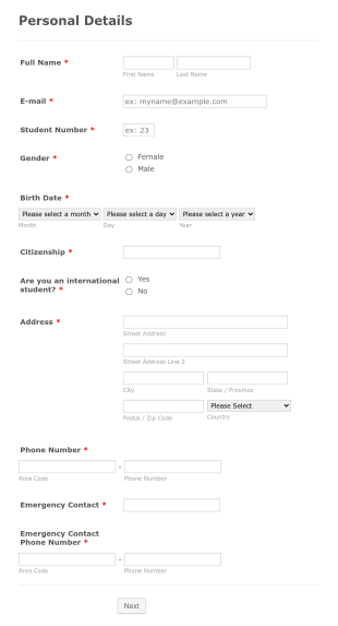Student Mobility Outgoing Application Form Template