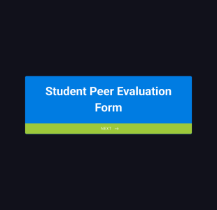 Student Peer Evaluation Form Template
