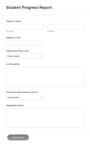 Student Progress Report Template