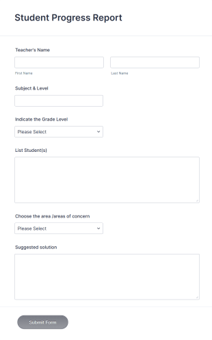 presentation handout template Student Progress Report Template Form Template
