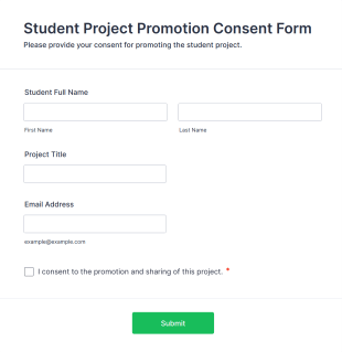 Student Project Promotion Consent Form Template