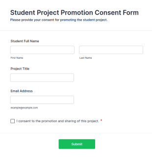 Student Project Promotion Consent Form Template