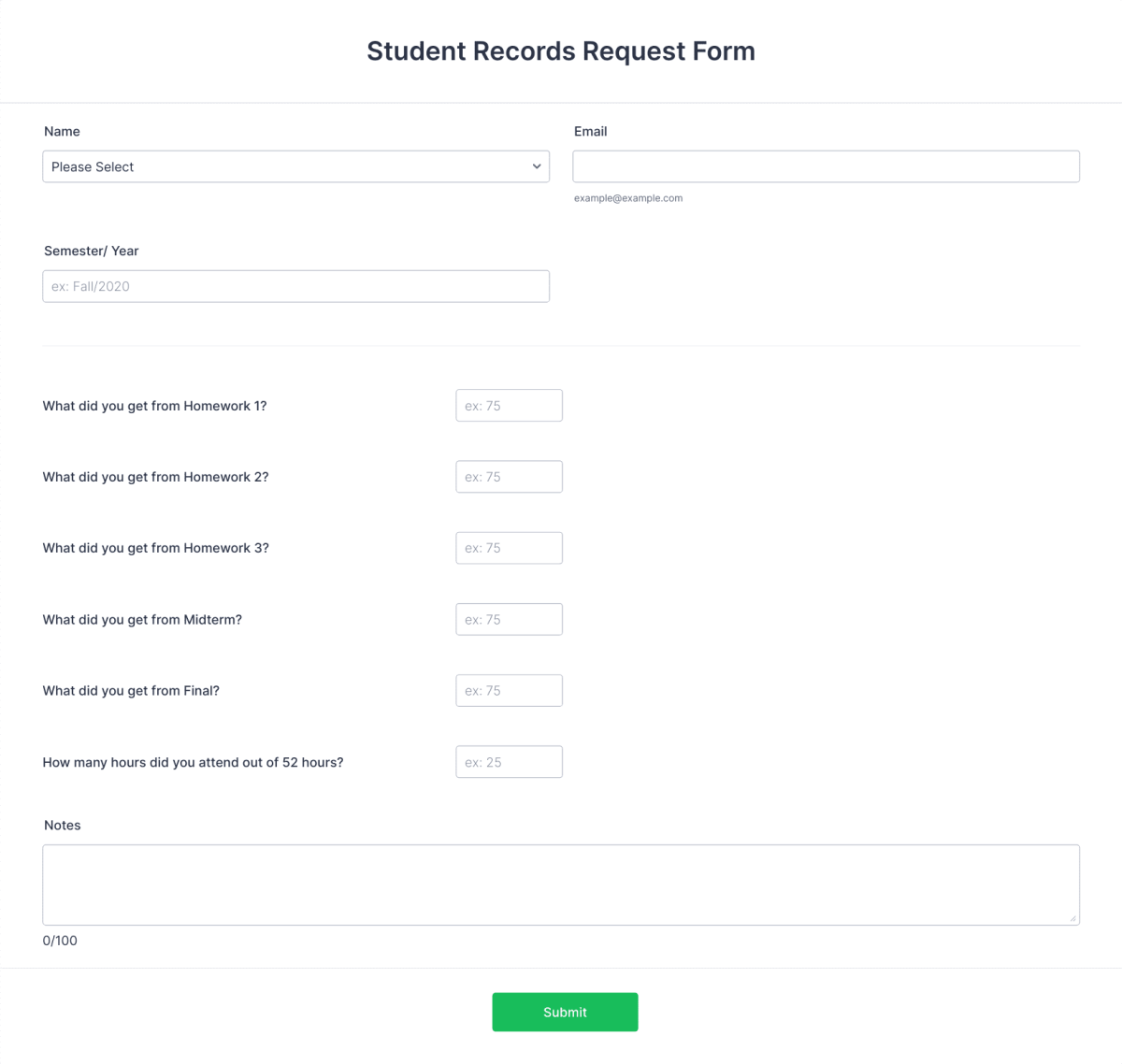 Student Records Request Form Template | Jotform