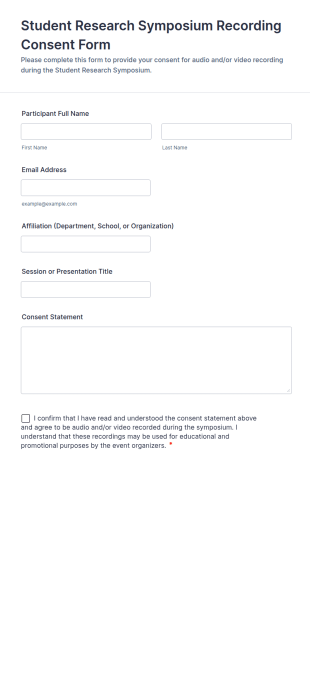 Student Research Symposium Recording Consent Form Template
