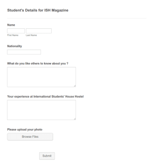 Student's Details For Magazine Form Template