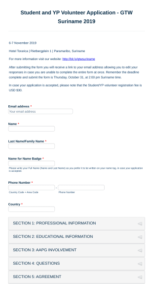 Student Workshop Registration Form Template
