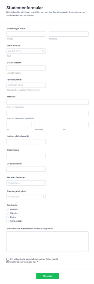 Studentenformular