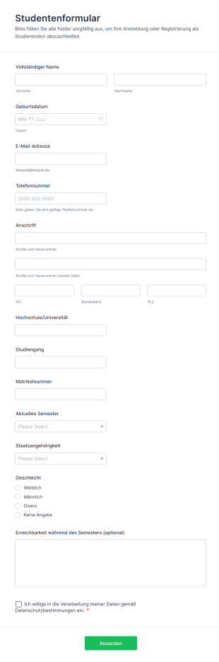 Studentenformular