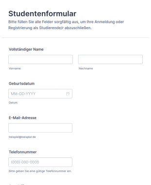 Studentenformular