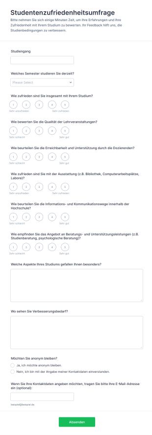 Studentenzufriedenheitsumfrage