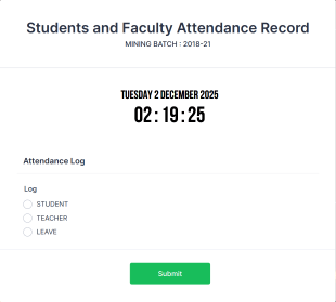 Students And Faculty Attendance Record Form Template
