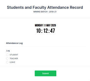 Students And Faculty Attendance Record Form Template