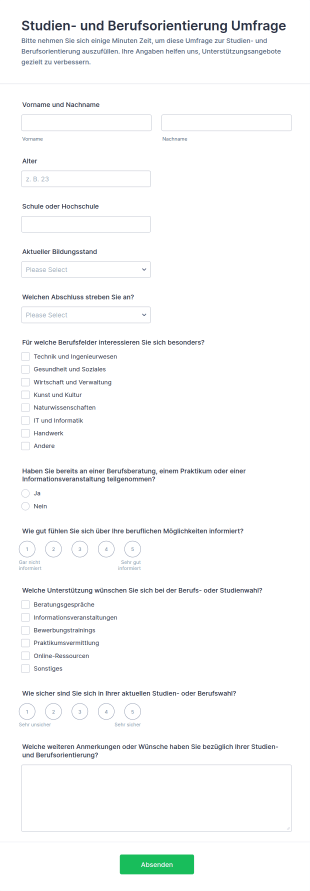 Studien Und Berufsorientierung Umfrage