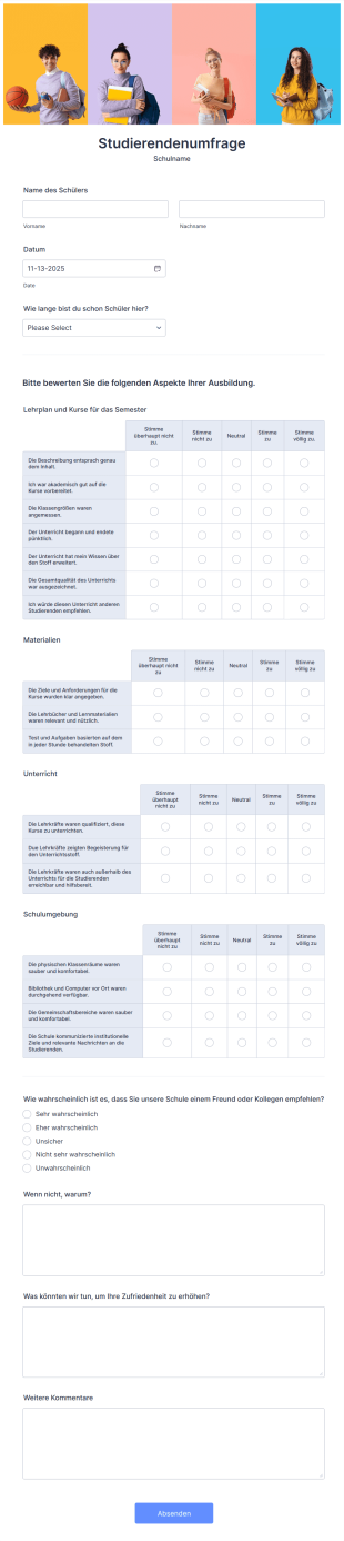 Studierendenumfrage Form Template